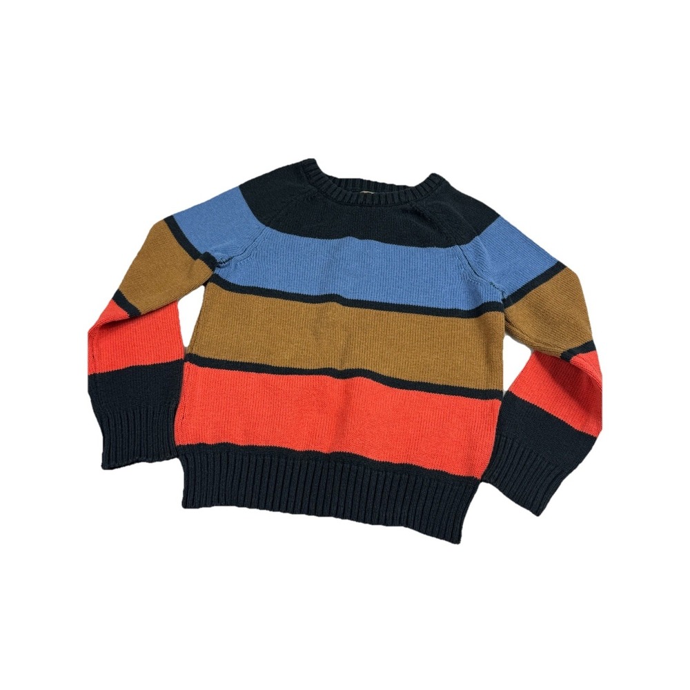 Kids Maximus Rex Striped Knit Sweater Blue Brown Orange Crewneck Long Sleeve‎